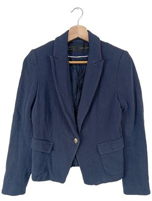 ZARA BASIC Klassischer Blazer Damen Blazer Gr. DE 38 blau Casual-Look