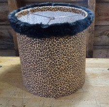 Lampshade Leopard Animal Print Faux Fur Trim Light Shade