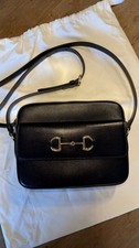 Gucci Horsebit Schultertasche Medium Schwarz Gold
