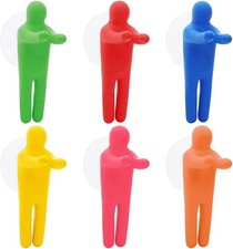 6 Pieces Toothbrush Holder With Suction Cup Colorful People Toothbrush Holder Su