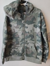 Cat  Jack Boys Camo Zip Up Hoodie Sweatshirt Size S 6/7 Green Full Zip
