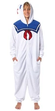 Ghostbusters Men's Stay Puft Marshmallow Hooded Union Suit Costume Pajama (L/XL)
