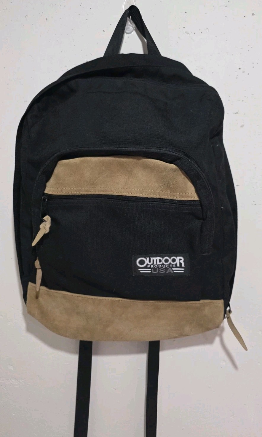 Vintage Outdoor Products USA Black Tan Suede Backpack… - Gem