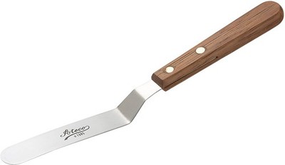 Ateco Stainless Steel Offset Spatula with Wood Handle, 4 ½''