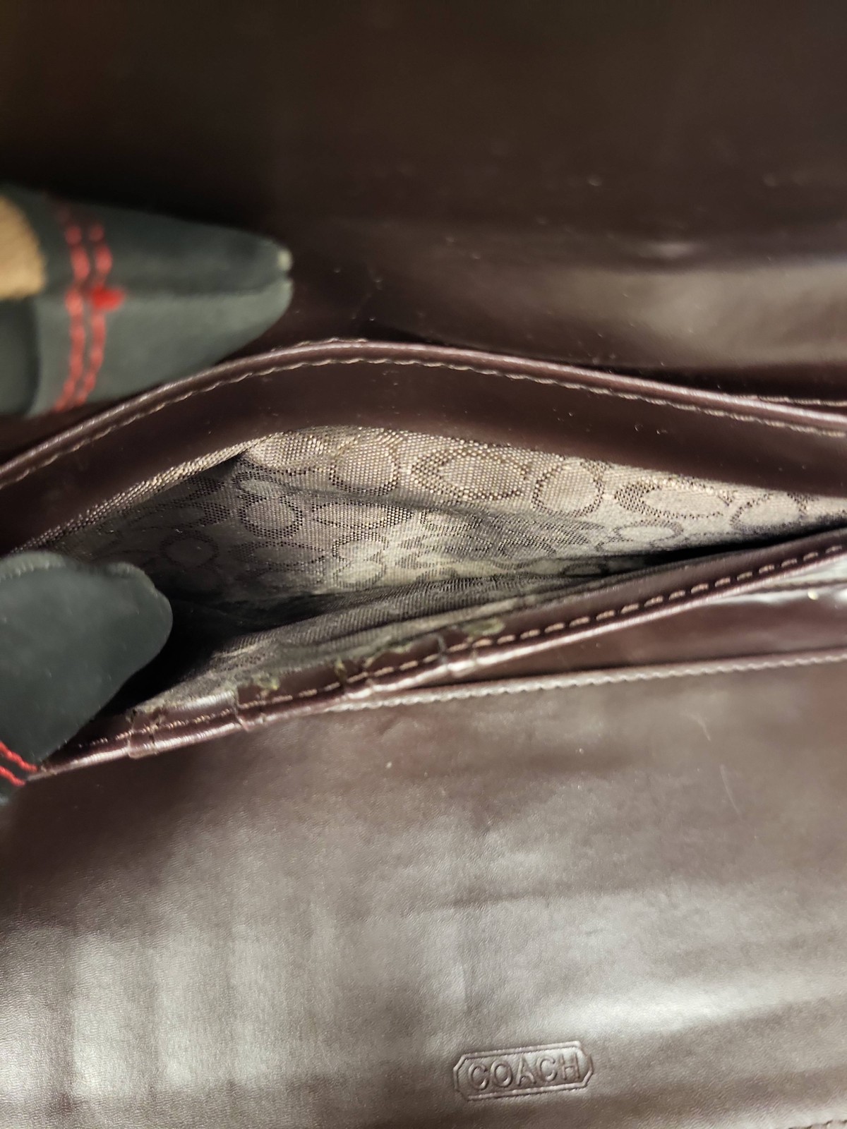 Coach Signature Wallet Brown Leather Canvas Designer Women's Clutch Purse thumbnail 7