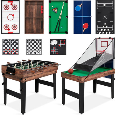 Combo Game Table Set for Home, Game Room, Friends & Family W/Ping Pong, Foosball