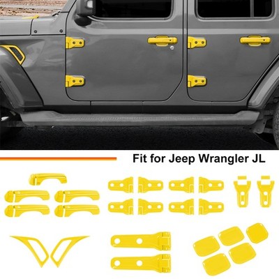 41X Yellow Door Hood Hinges Full Cover Decor Kit For Wrangler JL 18+ Accessories