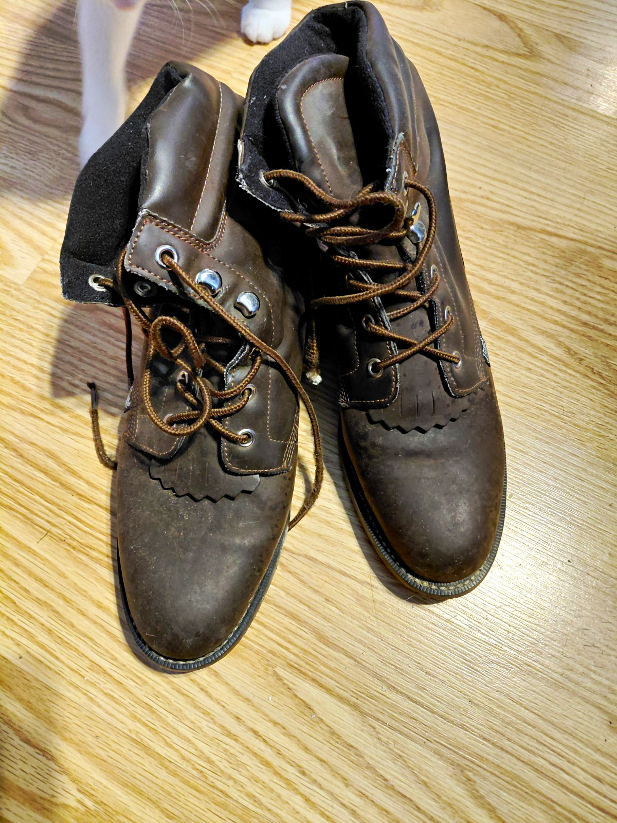 Justin Women's Brown Leather Chukka Ankle Boots Lace-Up Round Toe US 8.5 C