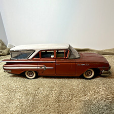 Vintage 1960s Chevy Bel Air Station Wagon Tin Friction Toy ATC Asahi Japan