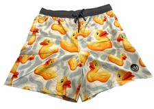 NWT - Men's - NEFF Shorts - L WARP DUCKY - TRUNKS - POCKETS - SWIMWEAR Recycled