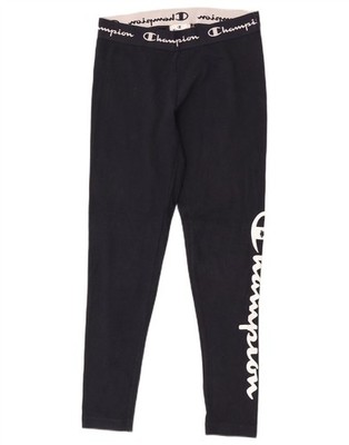 Champion Damen Grafik Leggings UK 10 Small dunkelblau Baumwolle CL20