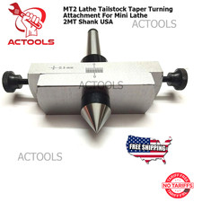 MT2 Lathe Tailstock Taper Turning Attachment For Mini Lathe 2MT Shank USA