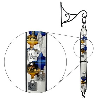 Outdoor Hanging (23'' Tall) Galileo Thermometer - 2025 Update