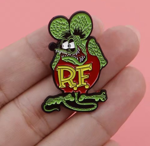 🔥 Rat Fink Enamel Pin Hat Cap Lapel MoonEyes Hot Rod ~ Gasser Ed Roth FAST SHIP - Picture 3 of 5