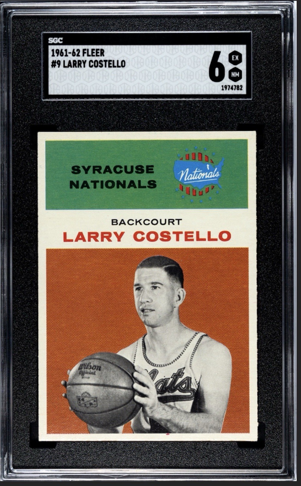 1961 Fleer #9 Larry Costello SGC 6