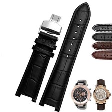 Leather Watch Strap for Versace Gucci GC 22x13 20x11mm Steel Fold Buckle Band