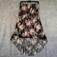 Vtg Y2K Dark Fairy Mini Hi Low Dress Size Medium Lace Strapless Whimsigoth
