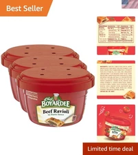 Savory Beef Ravioli in Pasta Sauce - 36 Microwaveable Bowls for Quick Snacking