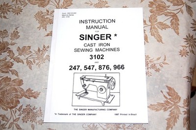 English-Edition Instruction Manual, Singer Sewing Machines 3102 247 547 876 966