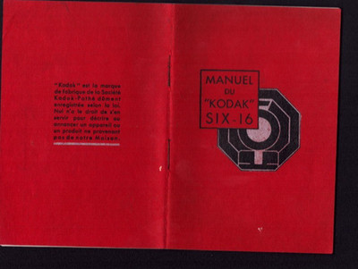 PARIS (VIII°) KODAK SIX-16 KAMERAS ''KODAK-PATHE'' Booklet Bedienungsanleitung