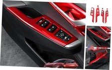 Window Switch Panel Covers Compatible with Kia EV6 2022 2023 2024 2025 2026 Red