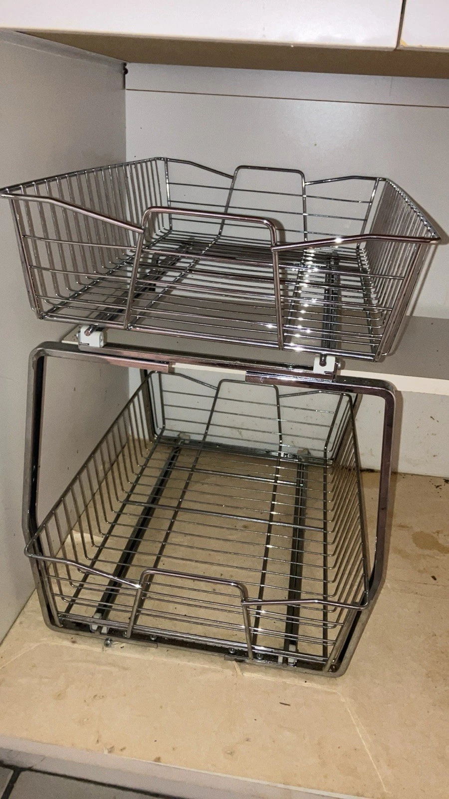 2-Tier Pull-Out Wire Cabinet Organizer