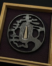 A2012 Japanese Sword Guide Tsuba for Katana Iron From Japan