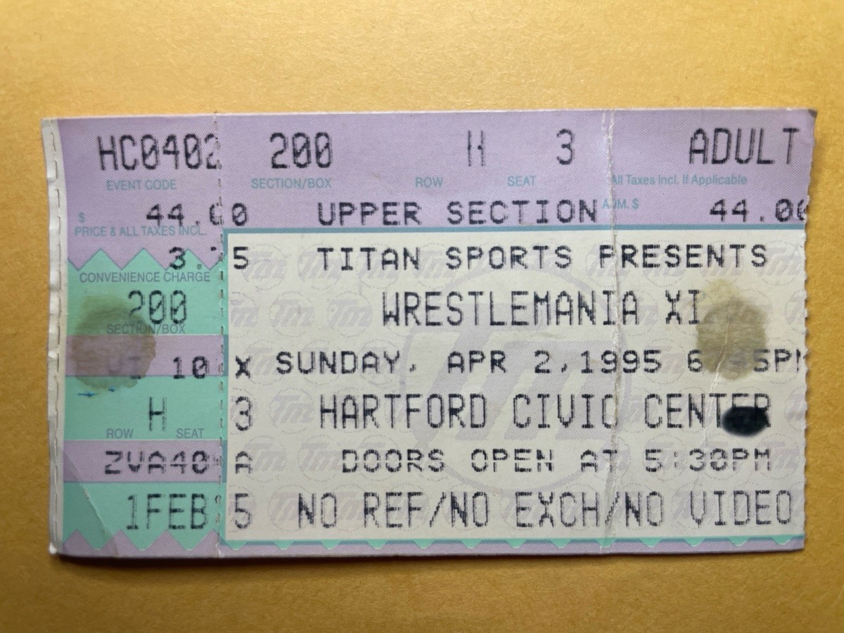WWF WrestleMania XI 1995 Ticket Stub Diesel vs HBK WWE VTG