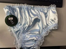 WOMENS BLACK BUTTERFLY SATIN KNICKER PANTY CHOICE OF BLUE ,PINK , WHITE SMALL