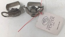 2 Handcrafted Pewter LTD Teapot Napkin Ring Set Made in USA Tea #D-18