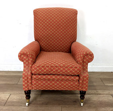 ARMCHAIR Pink Gold Patterned Sprung Back Feather Filled Seat FREE DELIVERY
