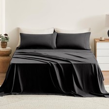 Pure Linen Sheets Set, 100 French Natural Linen Flax Bedding 4pc Set Full, 1