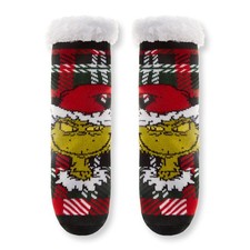 The Grinch Fuzzy Slipper Socks for Men & Women - Cozy Sherpa-Lined Festive