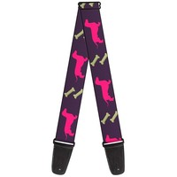 Guitar Strap - Dachshunds & Bones Purple/Fuchsia/Green (Us Import) ACC NEU