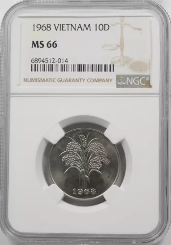 Vietnam 1968 10 Dong NGC MS66 NG2064 combine shipping