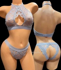 Victorias Secret Very Sexy Set High Neck Keyhole Bralette and Peek-A-Boo Panty 