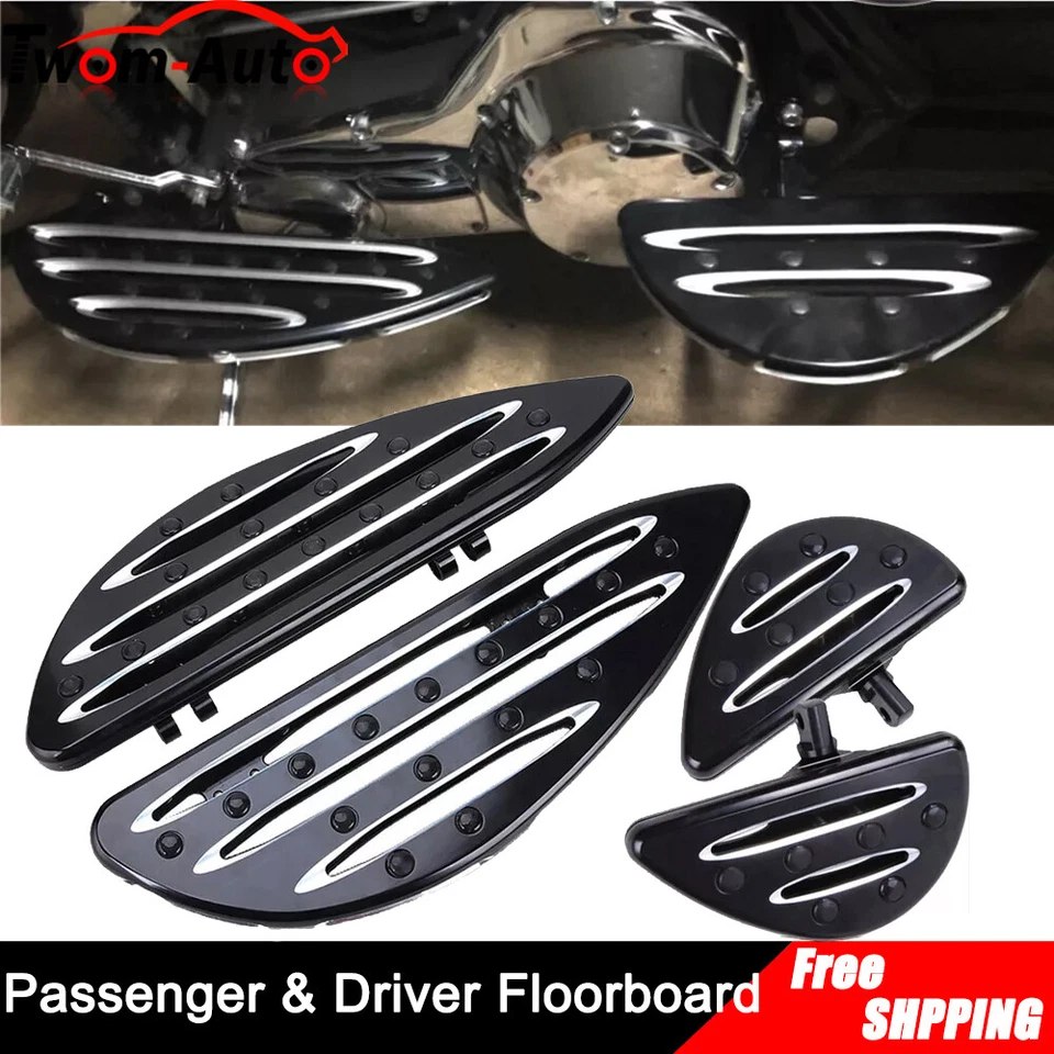 Tableros de piso estirados CNC para conductor y pasajero con corte de borde para Harley Electra Glide Foto 2 de 4