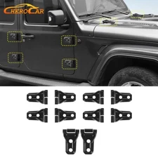 Door Hinge Hood Cover Trim Decor for 4-Door Jeep Wrangler JL 2018+ Carbon Fiber