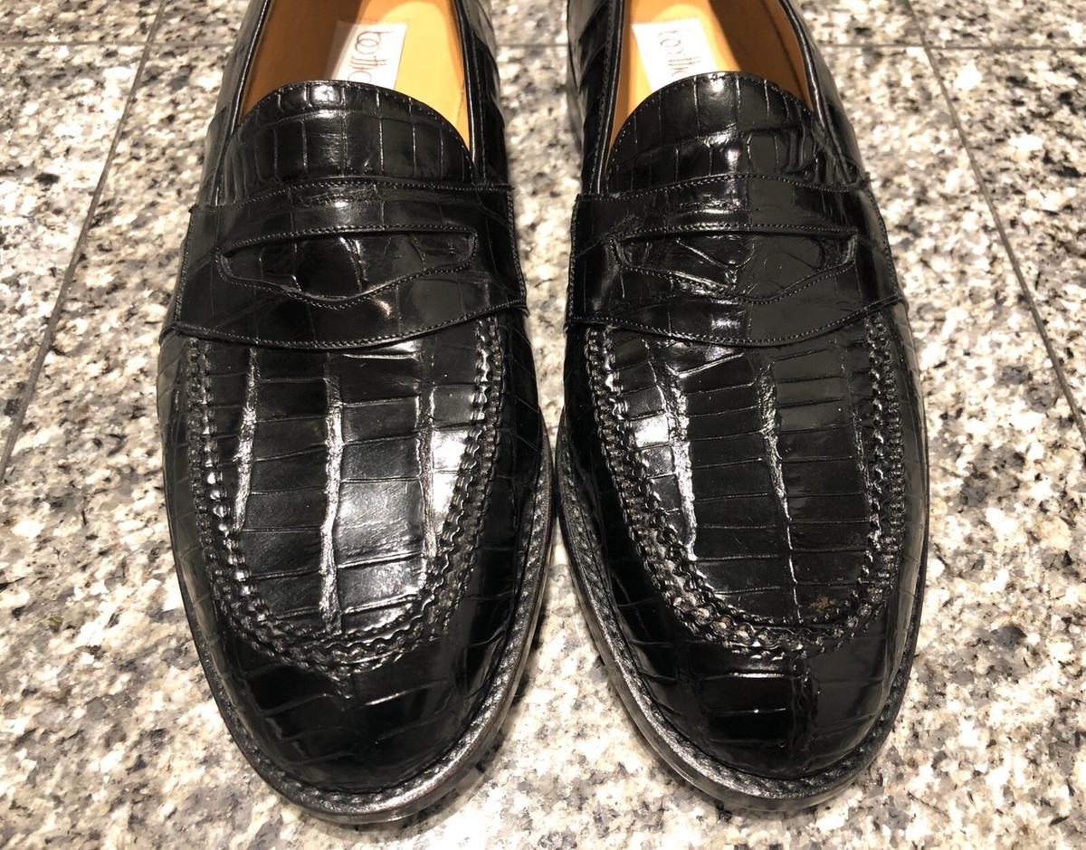 Roberto Botticelli Crocodile Loafers Aurélien | Navy Crocodile Yacht Loafers main image 3