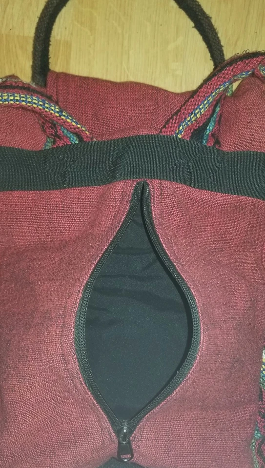 Sherpa Backpack Bag Multi-color Zip Closure Adj Straps Pockets Knapsack   - Image 4 of 4