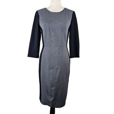 Talbots Women's Size 2 Color Block Sheath Dress 3/4 Sleeves Business Church Chic