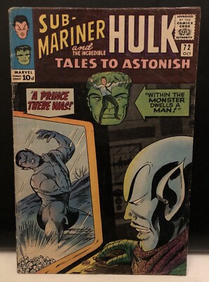 Tales to Astonish #72 Comic Marvel Comics Silver Age 3.0 Hulk Submariner
