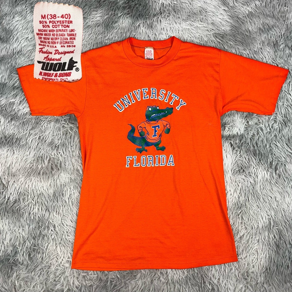 Vintage 80's University of Florida UF Gators Football Orange USA