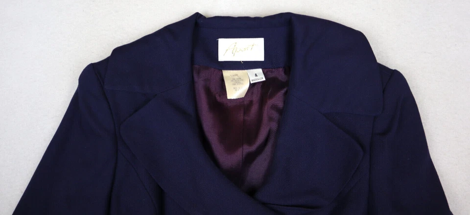 WOMEN'S NAVY BLUE DOUBLE-BREASTED BLAZER SUIT JACKET - APART - SIZE 4P Foto 3 de 4