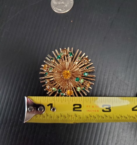 Moderne Uranglas Goldton Starburst Feuerwerk Brosche - 2 1/2 Zoll - Bild 8 von 9