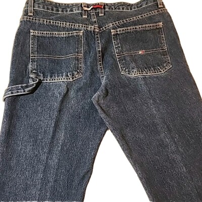 Vtg Tommy Hilfiger Womens 8 Dark Wash Carpenter Painter Straight Mom Jeans 32x29
