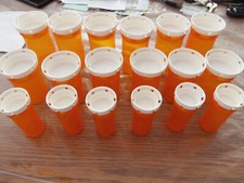 Lot de 18 flacons de médicaments sur ordonnance pilule RX en plastique vides pour artisanat