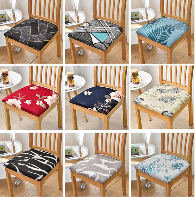 1/4/6pcs Stretch Chair Seat Covers for Dining Room Printed Chair Slipcover  Home