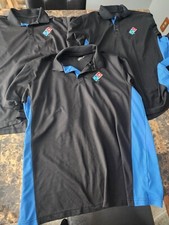 3 Dominos Gear Polo Shirt Mens Large Black Employee Short Sleeve Shirts