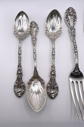 5er Set Sterling Silber Durgin Marechal Niel Gabeln und Löffel - Bild 5 von 11
